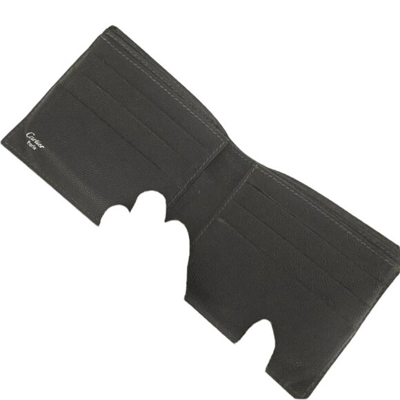 CARTIER: Black Leather & Logo  Wallet #010 - Picture 7 of 7